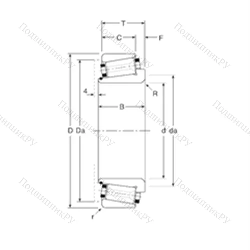 Подшипник роликовый радиально-упорный 80033X/80068 от производителя  Gamet