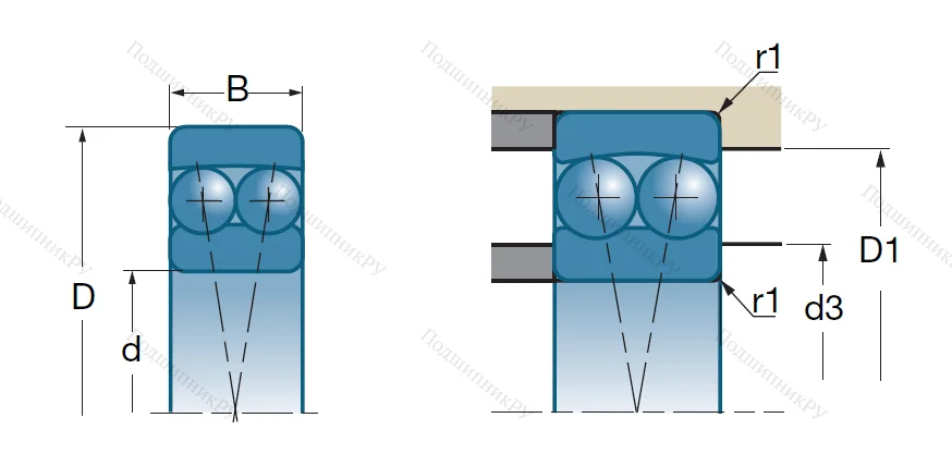 Двухрядный шариковый подшипник
