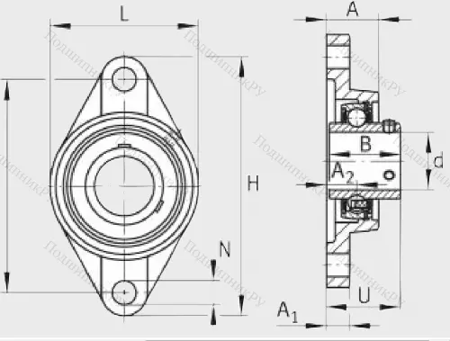 Подшипниковый узел UCFL 207 J 7 в Череповце