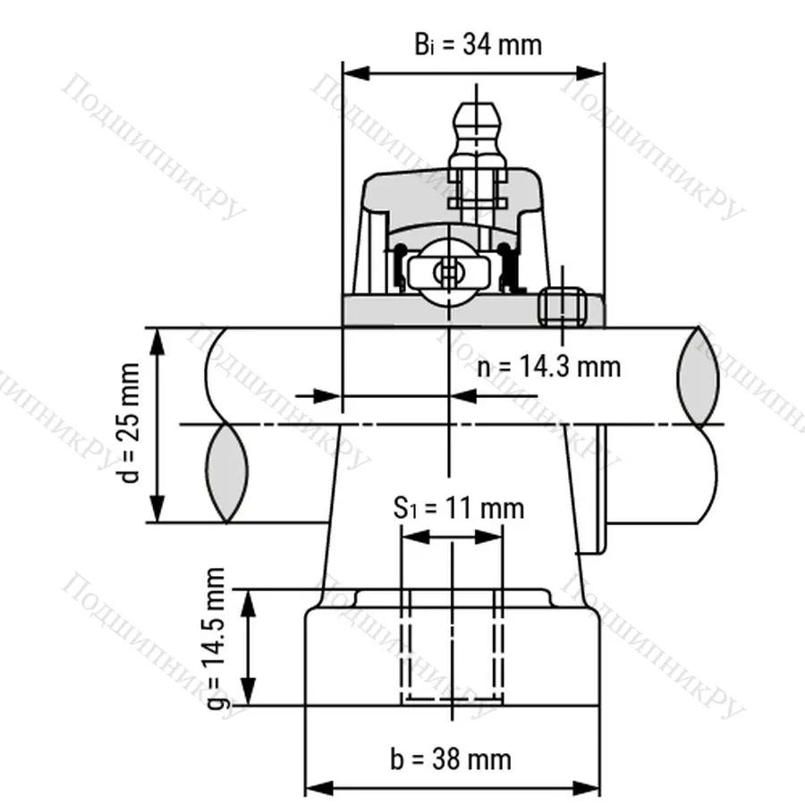Подшипниковый узел SSUCPPL 205 - Вал: 25 мм