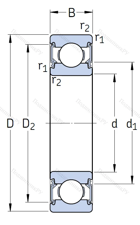 Однорядный шариковый подшипник 6200 2RSH/C 3 от производителя  SKF