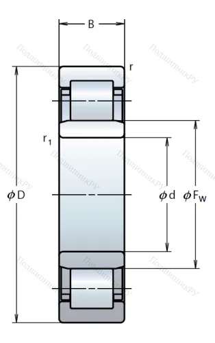Роликовый цилиндрический подшипник NU 313 ET C 3 от производителя  NSK