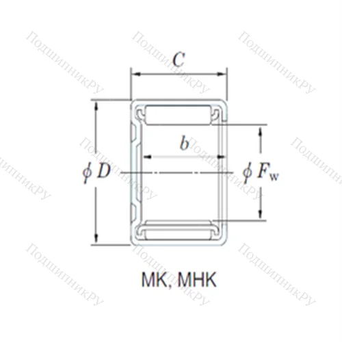 Подшипник игольчатый радиальный MK 8121