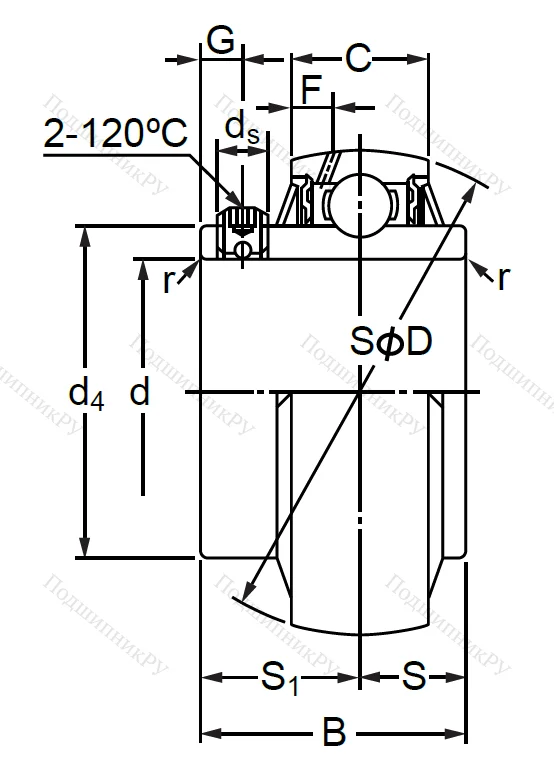 Корпусный подшипник UC 210-30 в Череповце