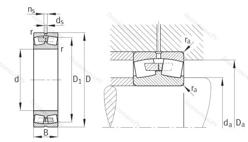 Сферический роликовый подшипник 23124 E 1A M от производителя  FAG