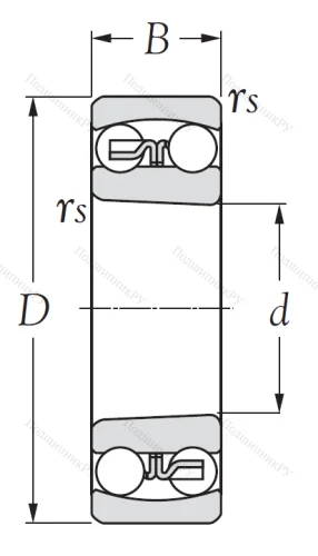 Двухрядный шариковый подшипник 1206 K от производителя  KSM