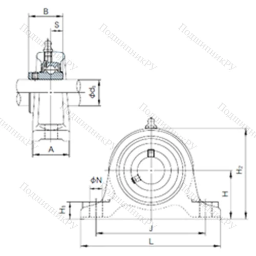 Подшипниковый узел шариковый радиальный UCIP 328