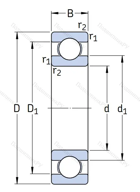 Однорядный шариковый подшипник 6309/C 3 от производителя  SKF