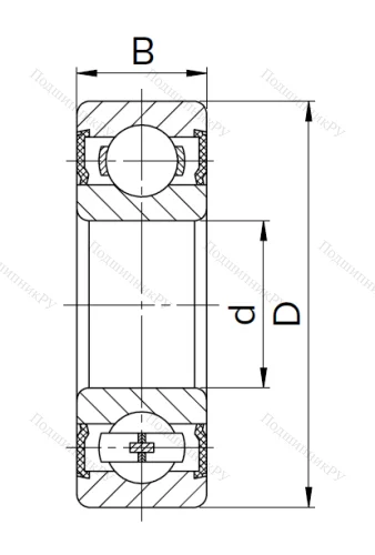 Миниатюрный шариковый подшипник 1000094 2RS (619/4 2RST) в Череповце