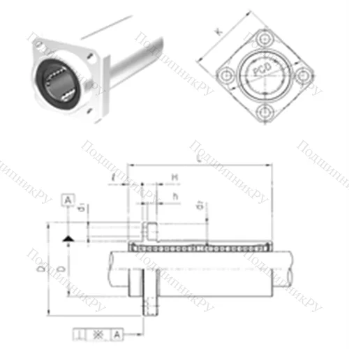 Подшипник шариковый линейный LMKP 20L