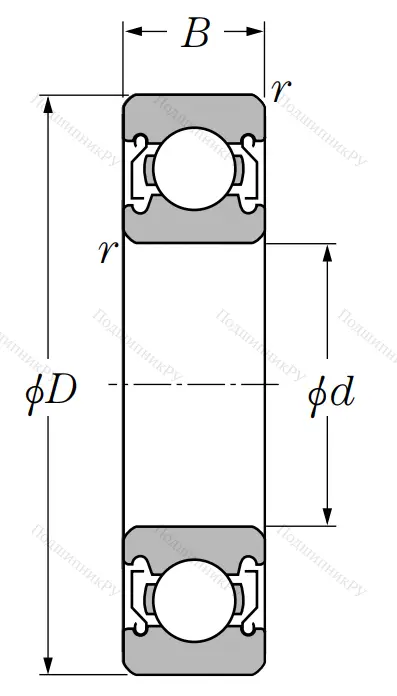 Однорядный шариковый подшипник 6026 ZZ C 3 от производителя  NTN
