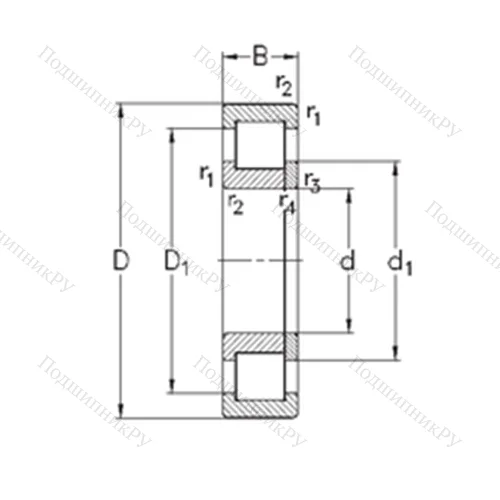 Подшипник роликовый радиальный NUP 2326-E-M 6