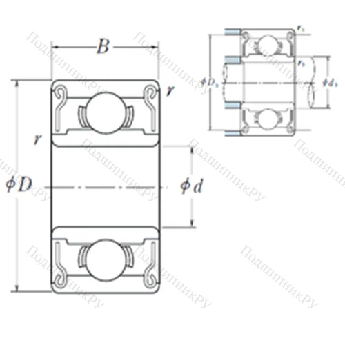 Подшипник шариковый радиальный 604 ZZ от производителя  NSK