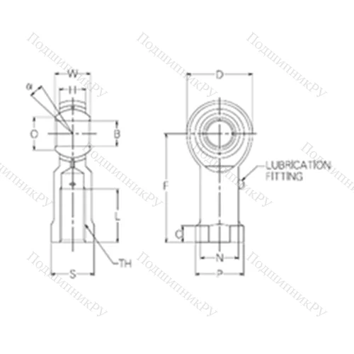 Подшипник скольжения сферический PR 14 от производителя  NMB