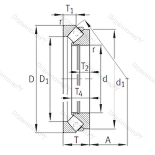 Подшипник роликовый упорно-радиальный 292/950-E 1-MB