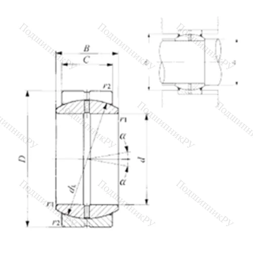 Подшипник скольжения сферический GE 90ES