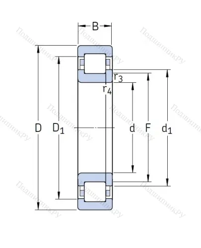 Роликовый цилиндрический подшипник NUP 210 ECP от производителя  SKF