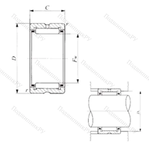 Подшипник игольчатый радиальный TAF 455530/SG
