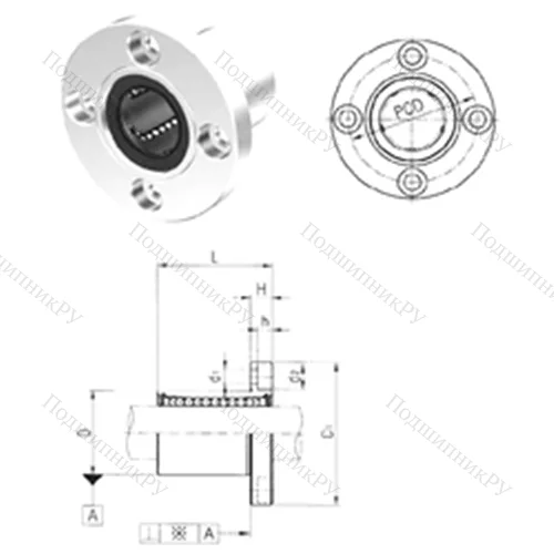 Подшипник шариковый линейный LMF 8UU
