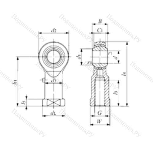 Подшипник скольжения сферический PHS 25 от производителя  IKO