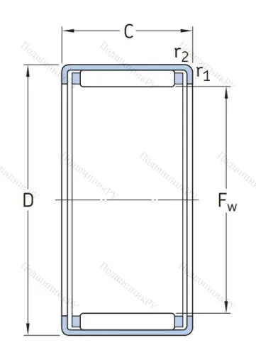 Игольчатый подшипник HK 4516 от производителя  KOYO Игольчатый подшипник HK 4516 от производителя  KOYO