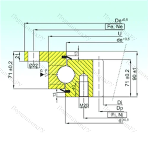 Подшипник шариковый опорно-поворотный ZBL.30.1155.200-1SPTN от производителя  ISB