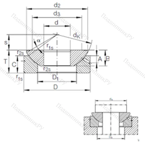 Подшипник скольжения сферический GE 60 AX