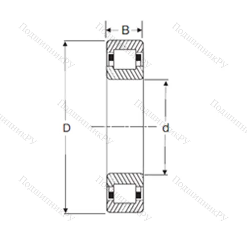 Подшипник роликовый радиальный NUP 2208