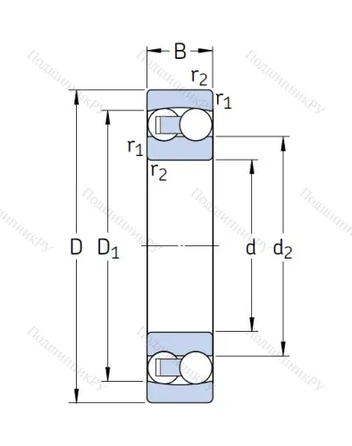 Двухрядный шариковый подшипник 1309 ETN 9/C 3 от производителя  SKF