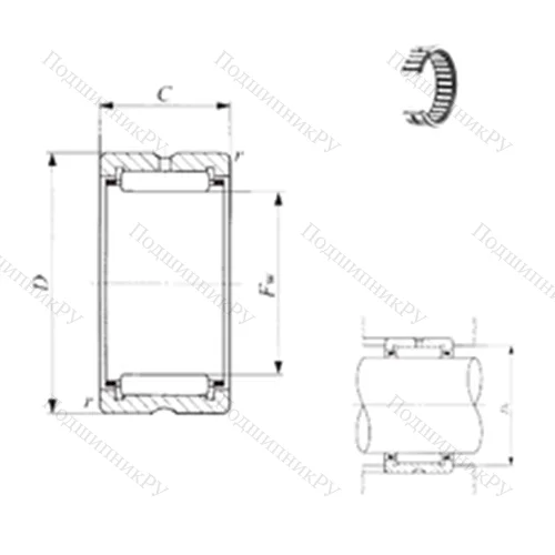 Подшипник игольчатый радиальный TAF 121916 от производителя  IKO