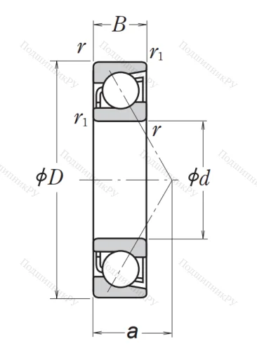 Однорядный шариковый подшипник 7218 BW от производителя  NSK