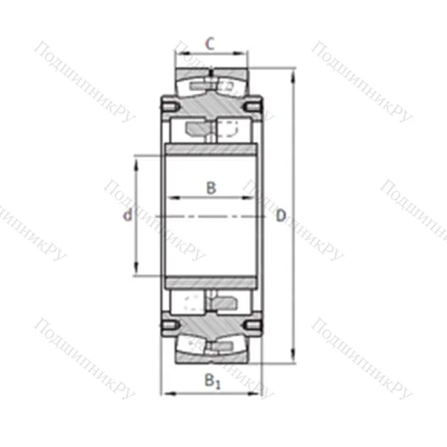 Подшипник роликовый радиальный самоцентрирующийся Z-531163.04.DRGL