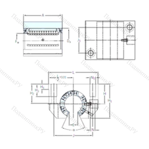 Подшипник шариковый линейный LUNF 25