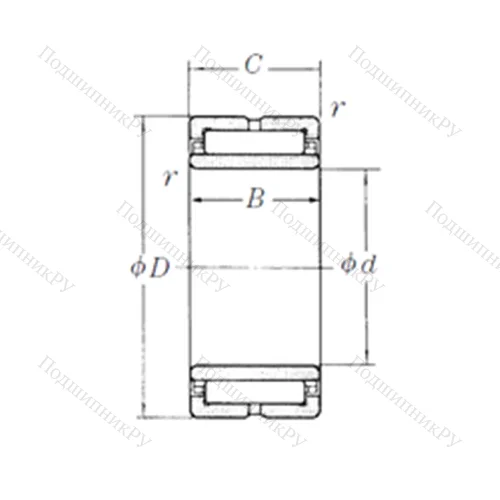 Подшипник игольчатый радиальный NA 6911