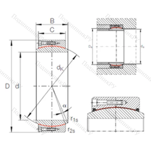 Подшипник скольжения сферический GE 630 DW