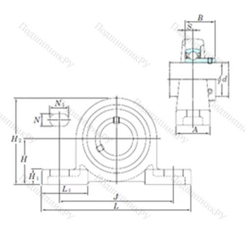 Подшипниковый узел шариковый радиальный BLP 205-16