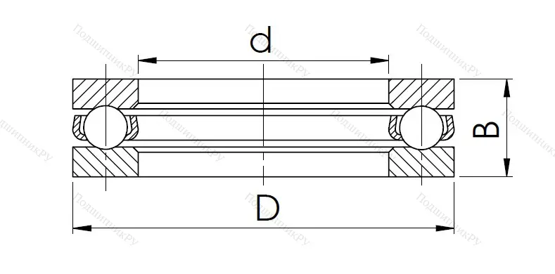 Упорный шариковый подшипник 8103 (51103) в Череповце