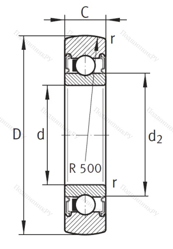Подшипник LR 608 2RSR-HLW / HLC от производителя  INA Подшипник LR 608 2RSR-HLW / HLC от производителя  INA
