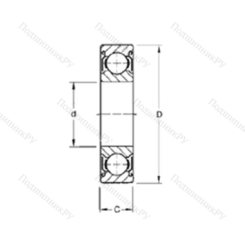 Подшипник шариковый радиальный W 6308-ZZ