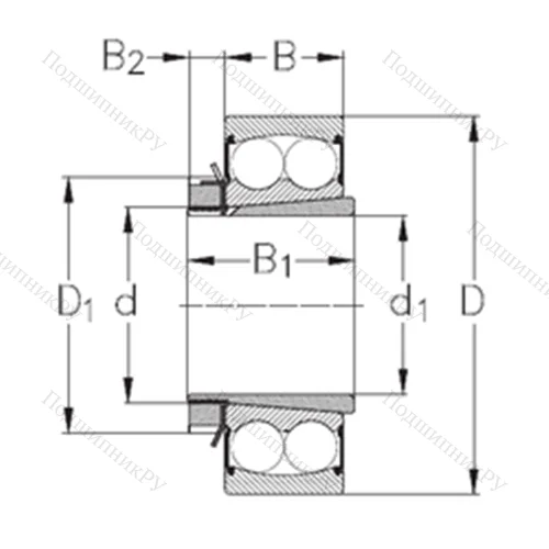 Подшипник шариковый радиальный самоцентрирующийся 2211-K-2RS+H 311