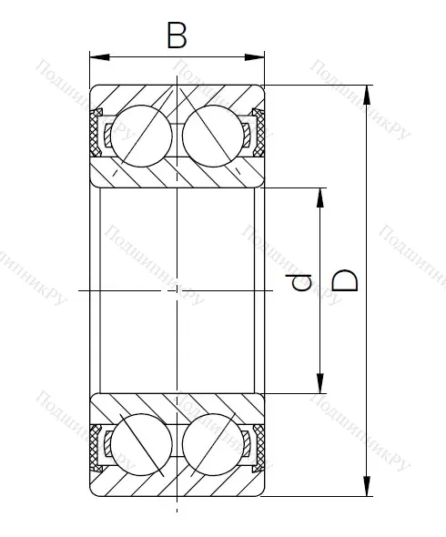 Радиально-упорный шариковый подшипник 3056305 2RS (3305 2RS) в Череповце