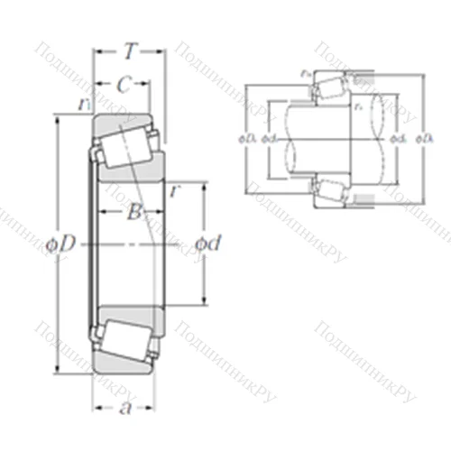 Подшипник роликовый радиально-упорный 4T-LM 522548/LM 522510 от производителя  NTN
