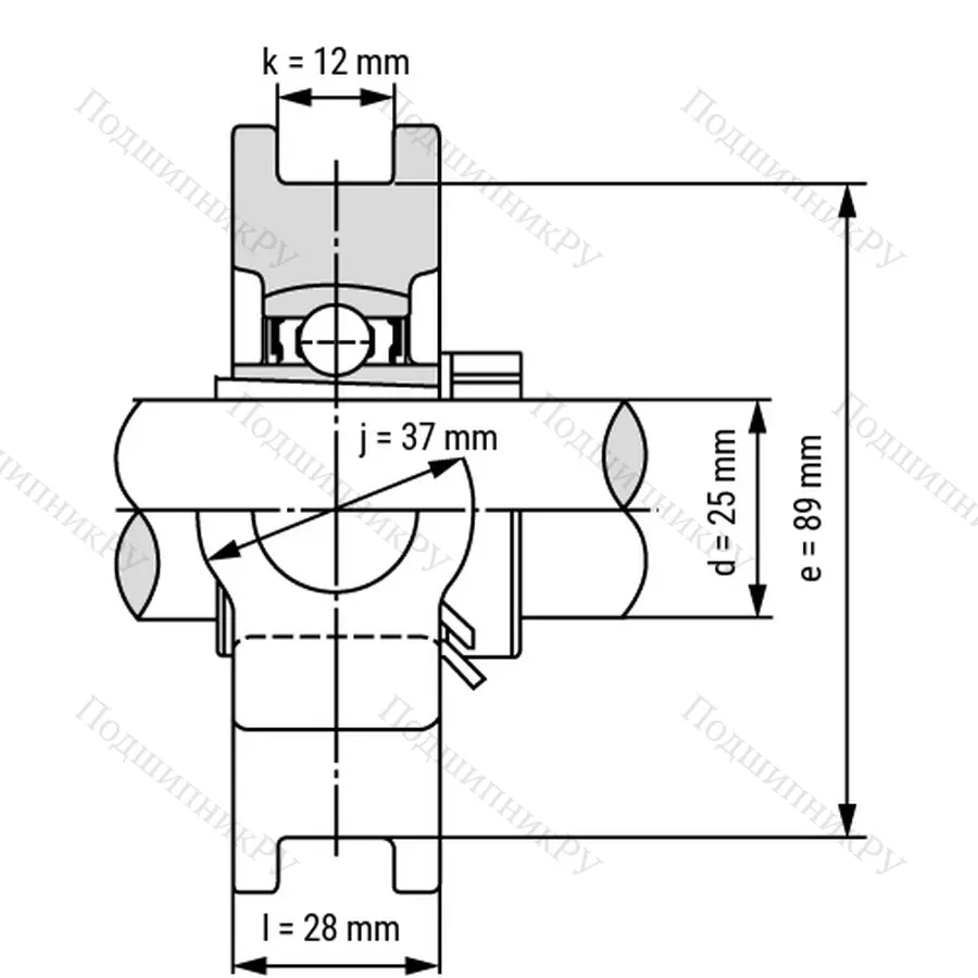 Подшипниковый узел UKT 206 - Вал: 25 мм