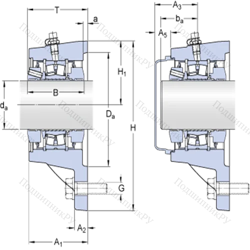 Фланцевые роликоподшипниковые узлы ( ConCentra, для метрических валов) FYNT 45 F