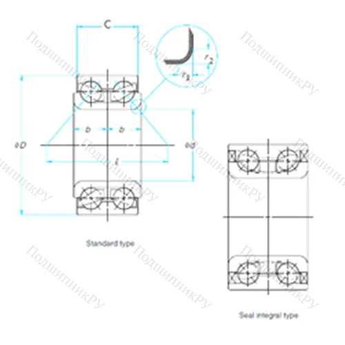 Подшипник шариковый радиально-упорный SA 1028
