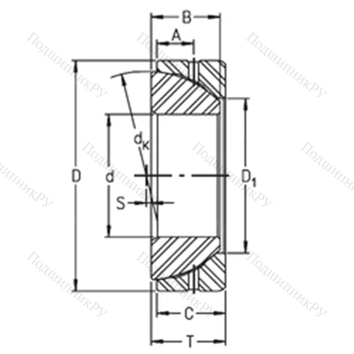 Подшипник скольжения сферический GE 28SX