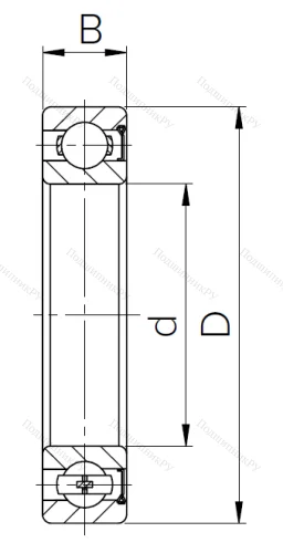Шариковый однорядный подшипник 60107 (6007 Z) в Череповце