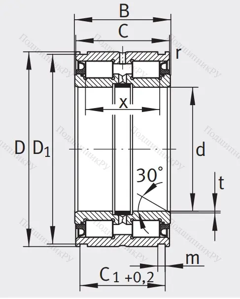 Двухрядный роликовый подшипник SL 04 5016 D PP 2NR от производителя  INA