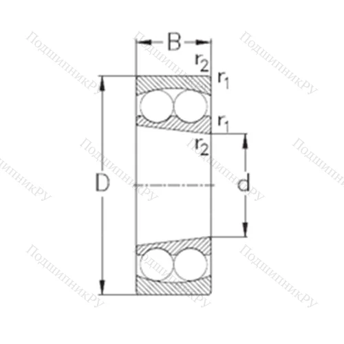 Подшипник шариковый радиальный самоцентрирующийся 2214-K