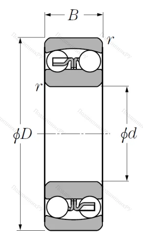 Двухрядный шариковый подшипник 1305 S от производителя  NTN